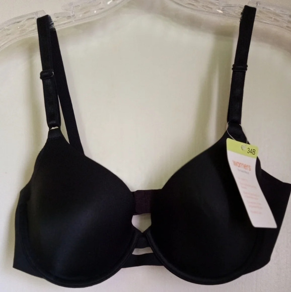 Warners no side effects padded black bra women's size 34 B - Picture 1 of 8